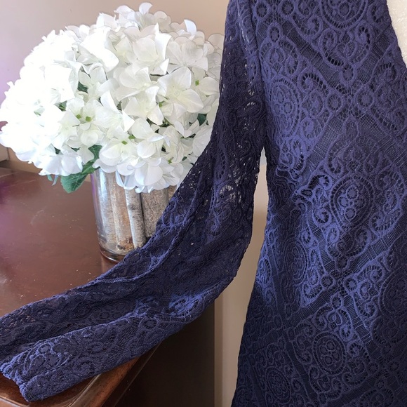 CRYSTAL DOLL NAVY BLUE CROCHET CHOKER DRESS - Picture 4 of 6